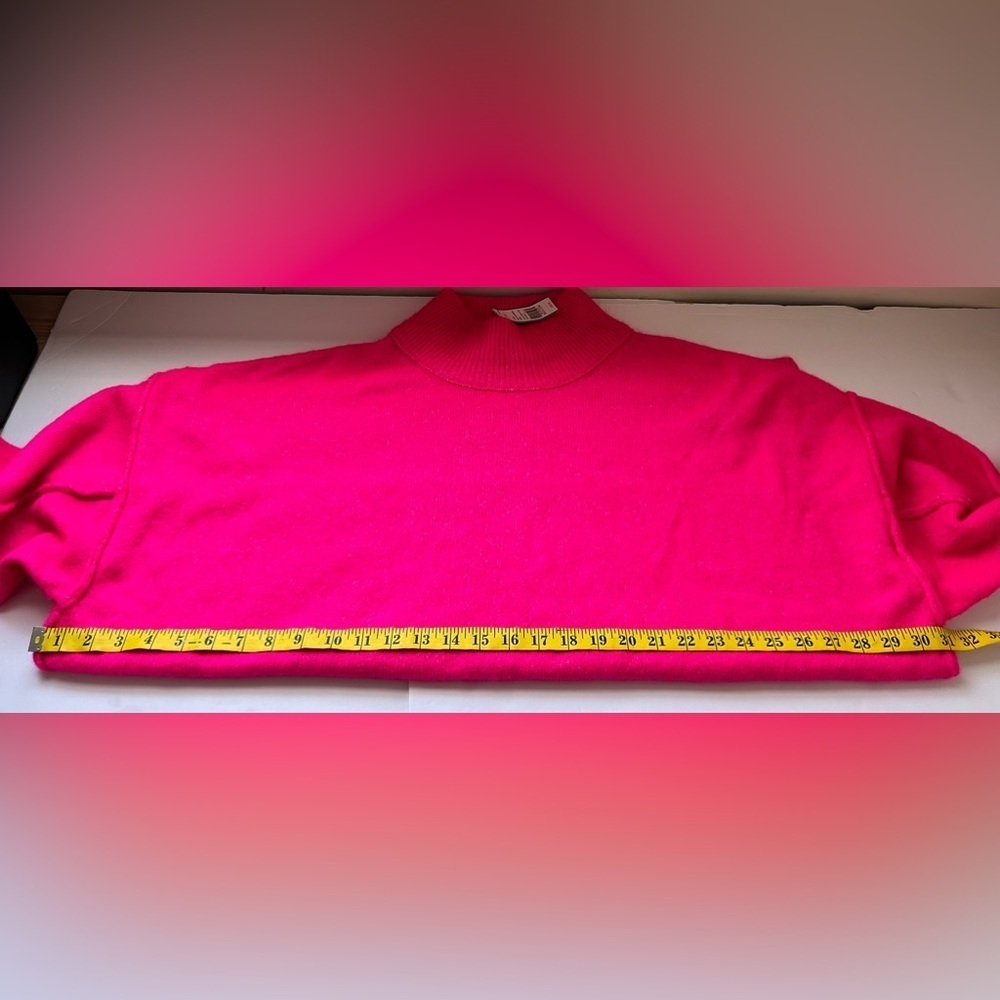 NWT CROWN & IVY MOCK NECK DEEP PINK SWEATER Sz. XXL PULLOVER, SOFT, FALL/WINTER - Picture 5 of 7